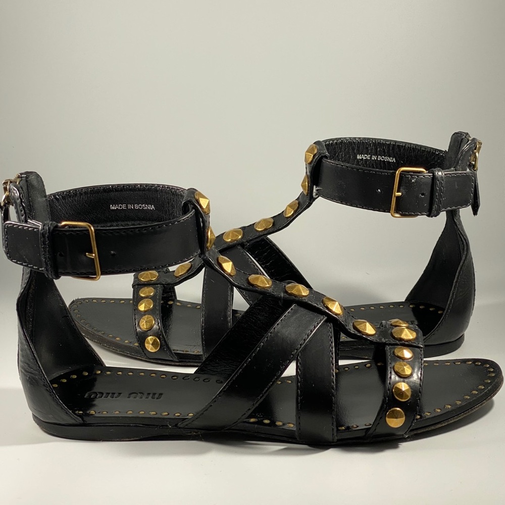 Miu Miu Studded Cage Sandal